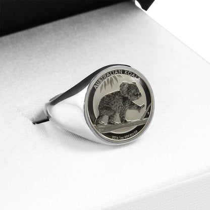 Koala Coin Ring Australia 02 K5-RINGS-HP Arts-Stainless Steel Signet Ring-Vibe Cosy™