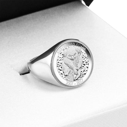 Koala Coin Ring Australia 03 K5-RINGS-HP Arts-Stainless Steel Signet Ring-Vibe Cosy™