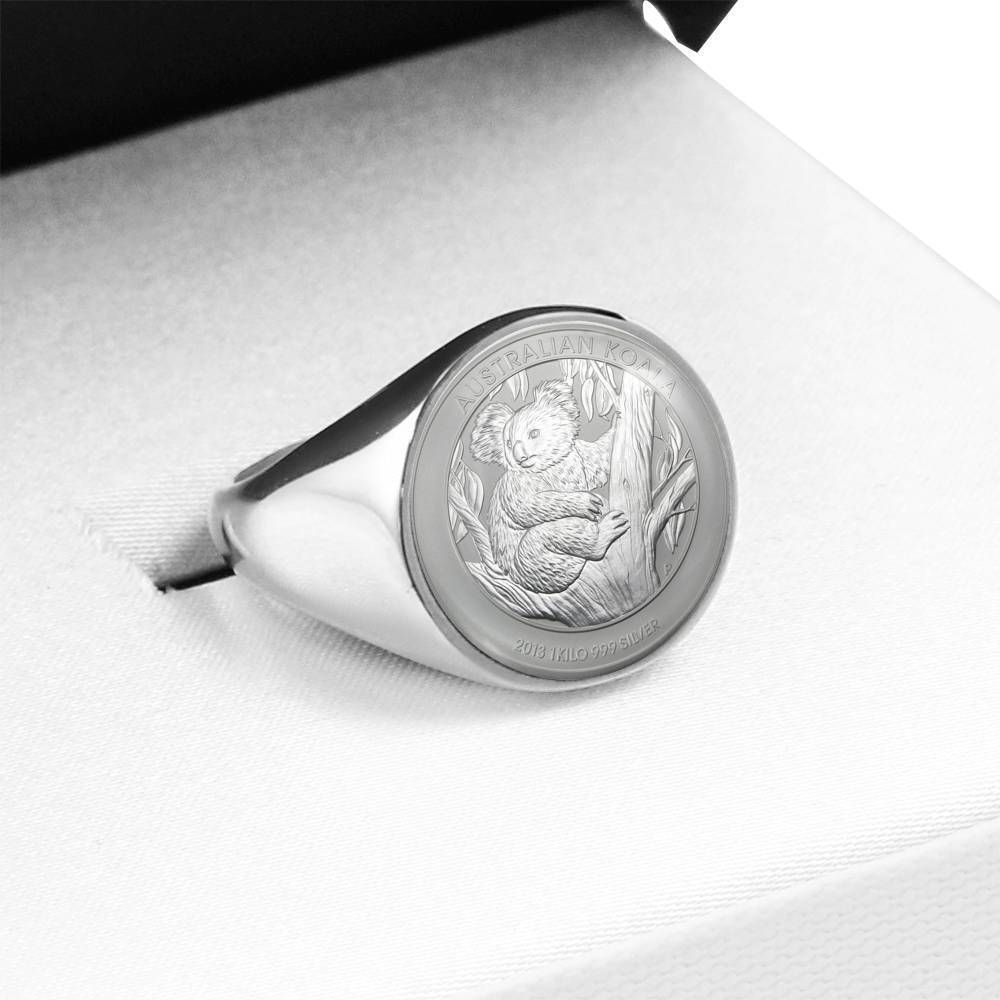Koala Coin Ring Australia 10 K5-RINGS-HP Arts-Stainless Steel Signet Ring-Vibe Cosy™