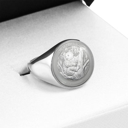 Koala Coin Ring Australia 10 K5-RINGS-HP Arts-Stainless Steel Signet Ring-Vibe Cosy™