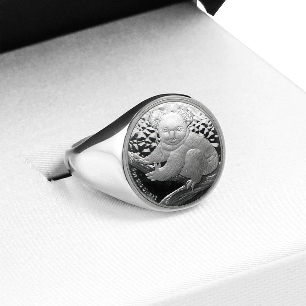 Koala Coin Ring Australia 09 K5-RINGS-HP Arts-Stainless Steel Signet Ring-Vibe Cosy™