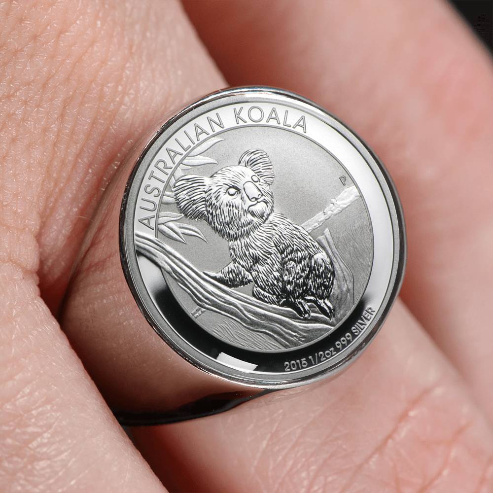 Koala Coin Ring Australia 08 K5-RINGS-HP Arts-Stainless Steel Signet Ring-Vibe Cosy™