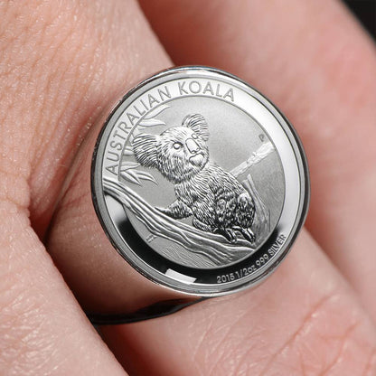 Koala Coin Ring Australia 08 K5-RINGS-HP Arts-Stainless Steel Signet Ring-Vibe Cosy™