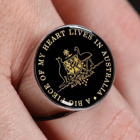 Australia Coat Of Arms Ring J8-RINGS-HP Arts-Stainless Steel Signet Ring-Vibe Cosy™