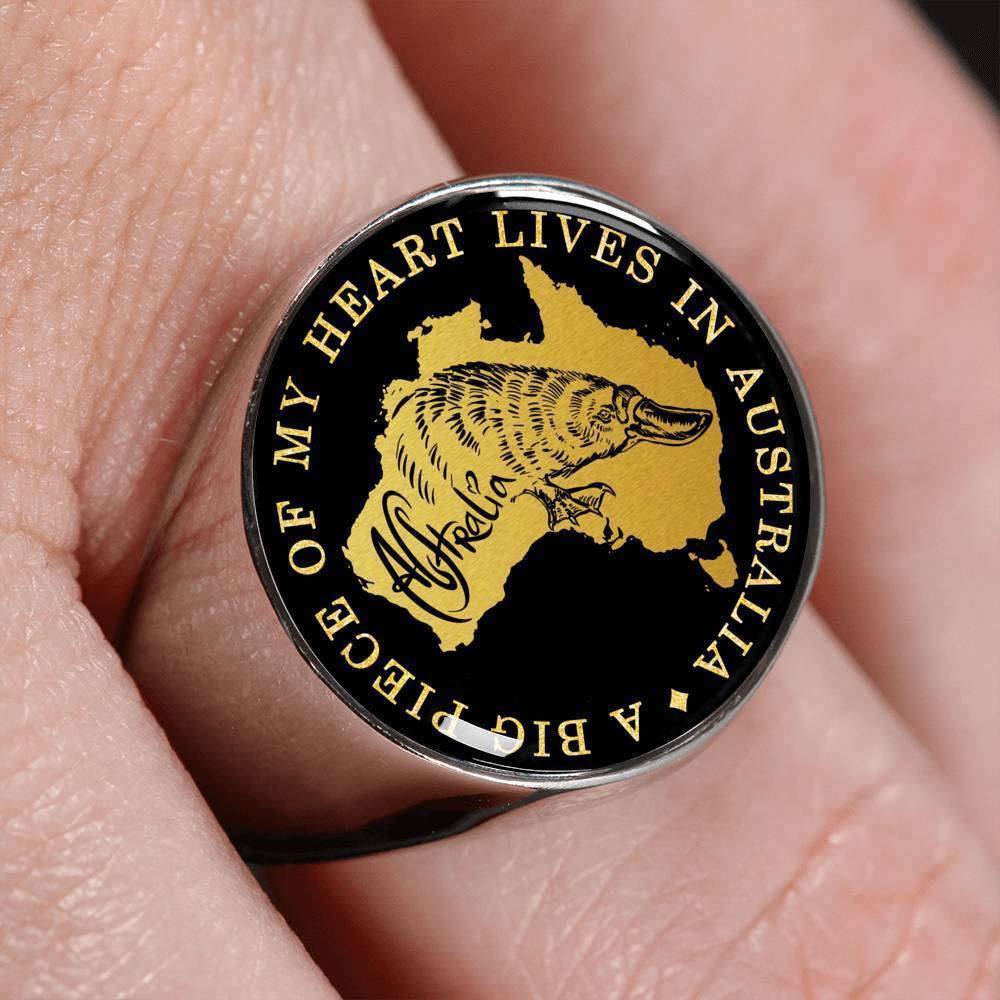 Platypus Australia Ring J8-RINGS-HP Arts-Stainless Steel Signet Ring-Vibe Cosy™