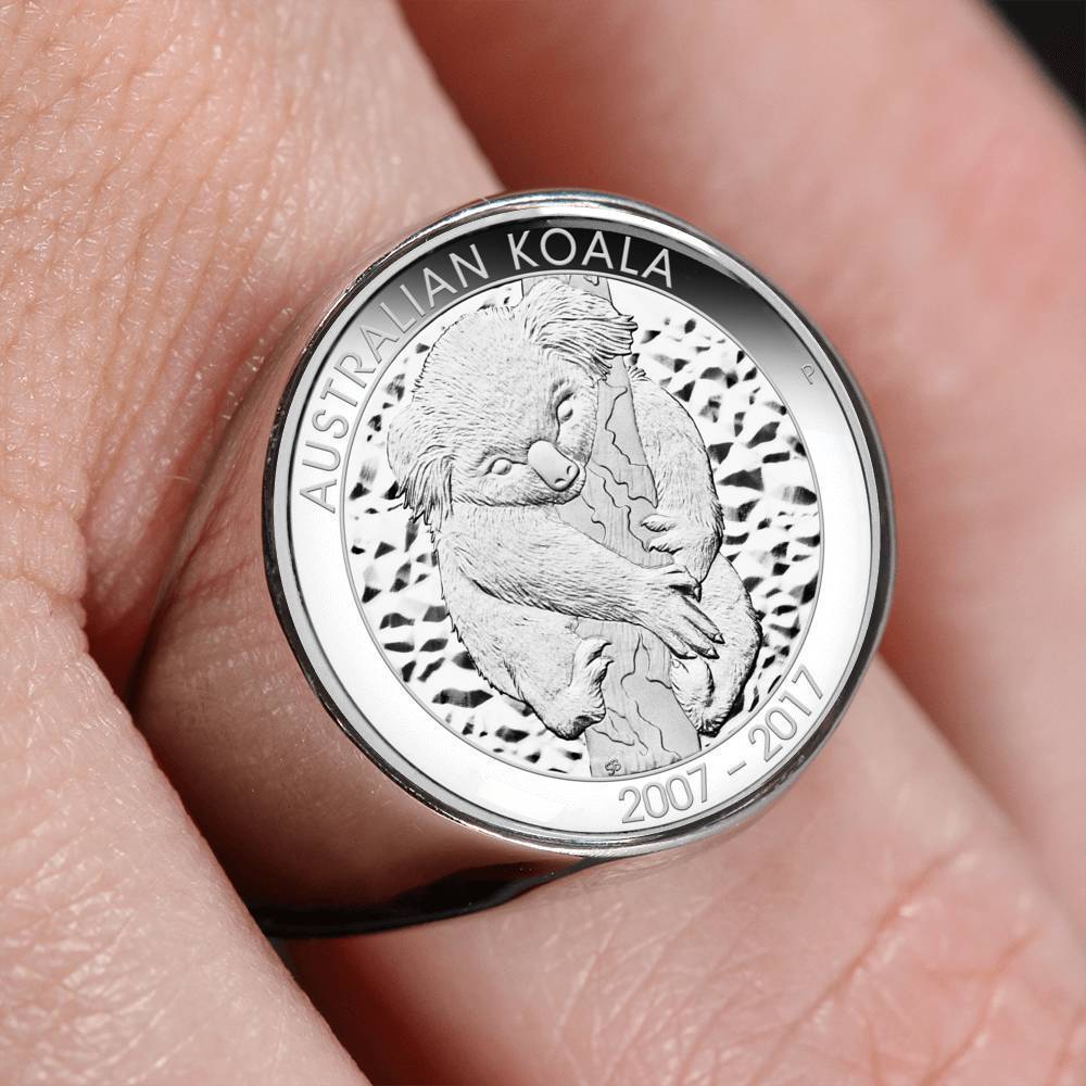Koala Coin Ring Australia 03 K5-RINGS-HP Arts-Stainless Steel Signet Ring-Vibe Cosy™