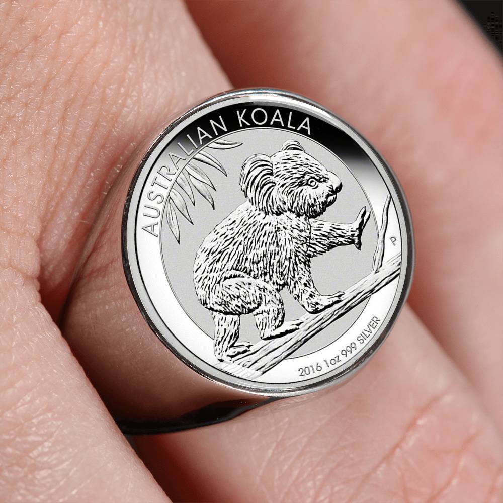 Koala Coin Ring Australia K5-RINGS-HP Arts-Stainless Steel Signet Ring-Vibe Cosy™