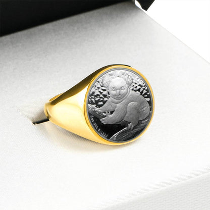 Koala Coin Ring Australia 09 K5-RINGS-HP Arts-Stainless Steel Signet Ring-Vibe Cosy™