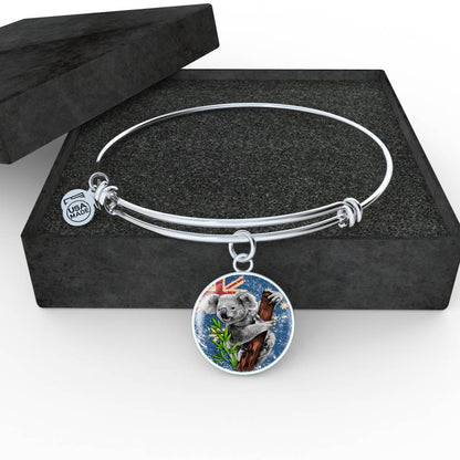 Koala Jewelry - Australia Flag Bangle NN6-JEWELRIES-HP Arts-Luxury Bangle (Silver)-Vibe Cosy™