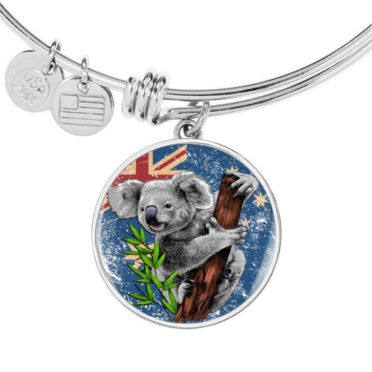 Koala Jewelry - Australia Flag Bangle NN6-JEWELRIES-HP Arts-Luxury Bangle (Silver)-Vibe Cosy™