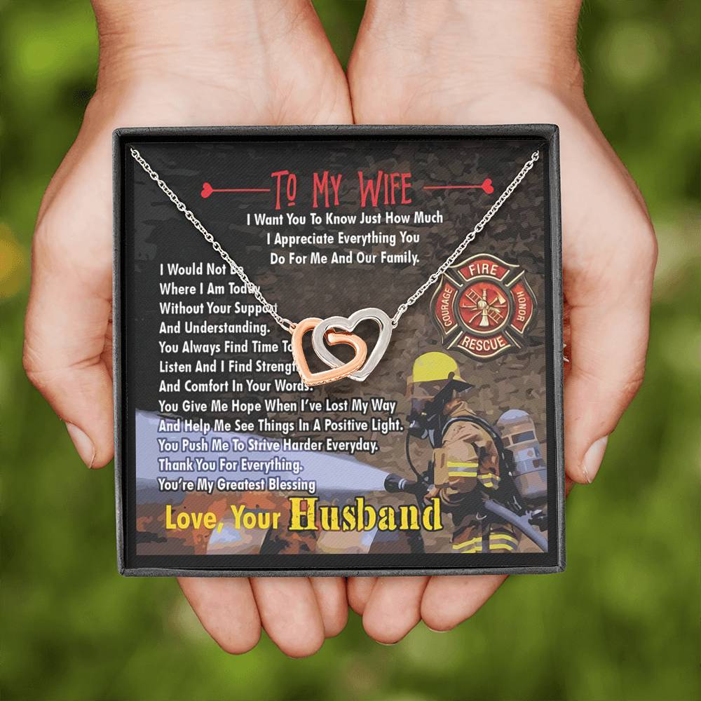Firefighter's Wife - Interlocking Heart Necklace