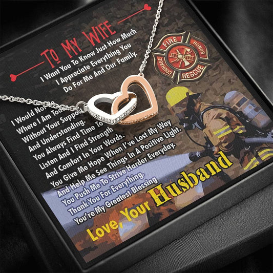 Firefighter's Wife - Interlocking Heart Necklace
