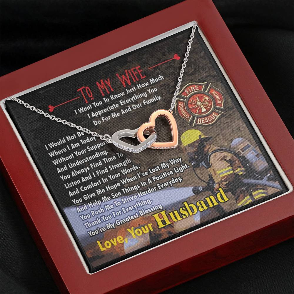 Firefighter's Wife - Interlocking Heart Necklace