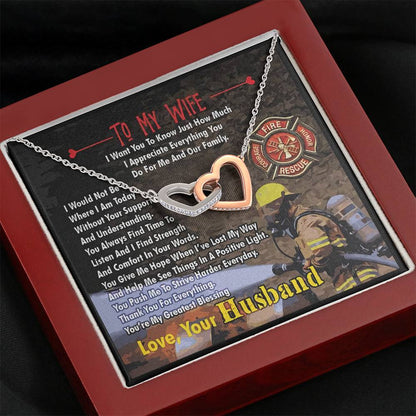 Firefighter's Wife - Interlocking Heart Necklace