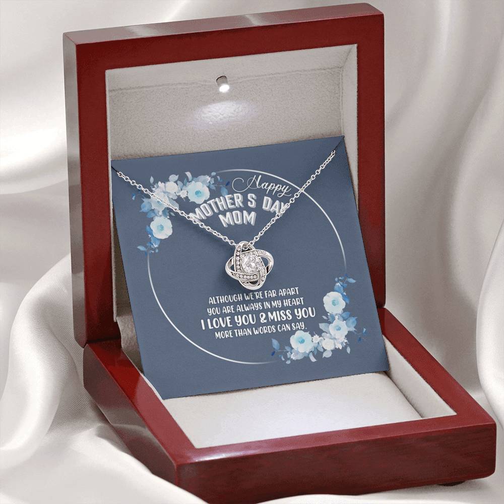 Mother's Day Gifts Love Knot Necklace I Love You And Miss You