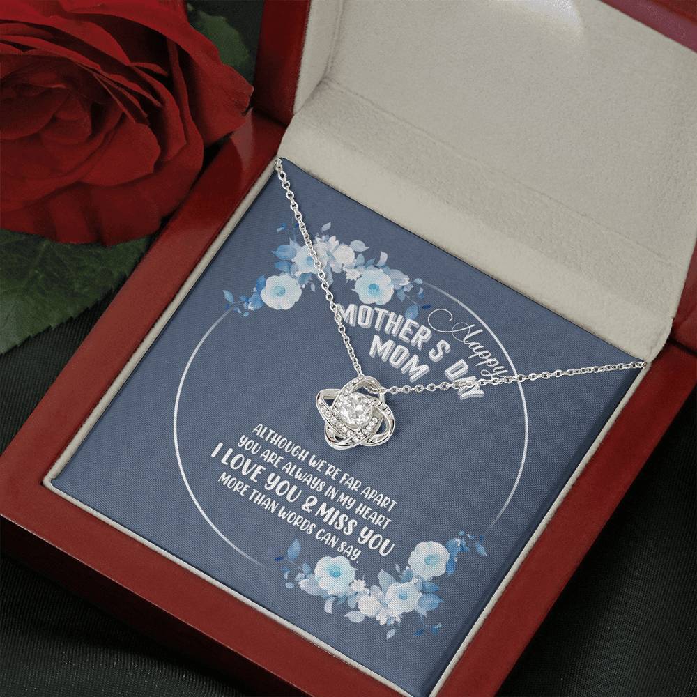 Mother's Day Gifts Love Knot Necklace I Love You And Miss You