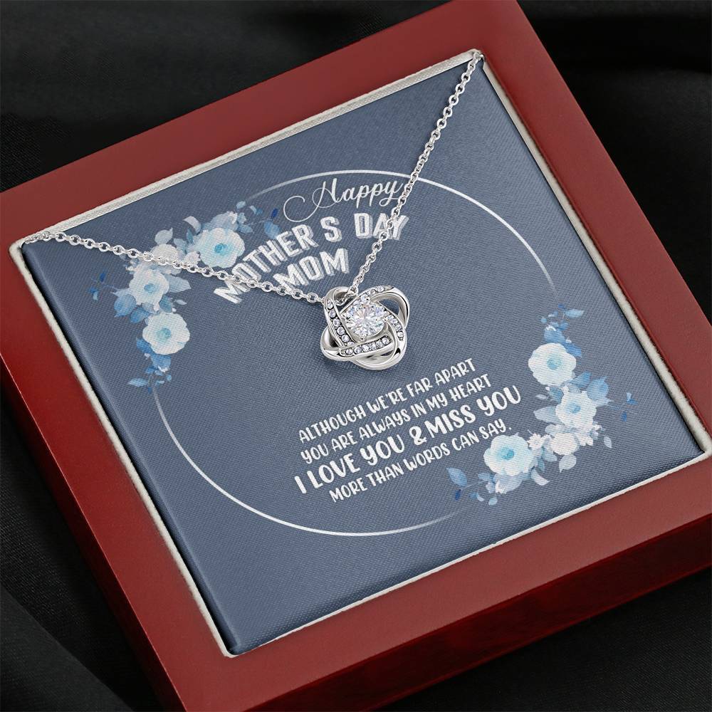 Mother's Day Gifts Love Knot Necklace I Love You And Miss You