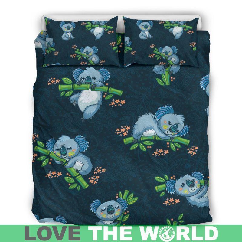 AUSTRALIA KOALA 001 BEDDING SET H4-BEDDING SETS-HP Arts-Bedding Set - Beige - AUSTRALIA KOALA 01-Queen/Full-Vibe Cosy™
