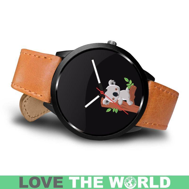AUSTRALIA KOALA 02 LEATHER/STEEL WATCH H5-LEATHER-STEEL WATCHES-HP Arts-Mens 40mm-Brown-Vibe Cosy™