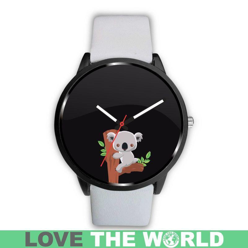 AUSTRALIA KOALA 02 LEATHER/STEEL WATCH H5-LEATHER-STEEL WATCHES-HP Arts-Mens 40mm-White-Vibe Cosy™