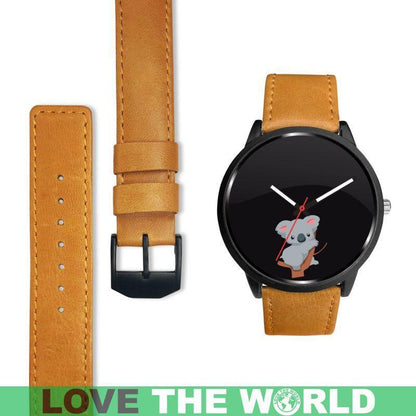AUSTRALIA KOALA 04 LEATHER/STEEL WATCH H5-LEATHER-STEEL WATCHES-HP Arts-Mens 40mm-Brown-Vibe Cosy™