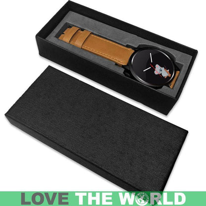 AUSTRALIA KOALA 04 LEATHER/STEEL WATCH H5-LEATHER-STEEL WATCHES-HP Arts-Mens 40mm-Brown-Vibe Cosy™