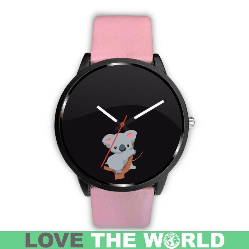 AUSTRALIA KOALA 04 LEATHER/STEEL WATCH H5-LEATHER-STEEL WATCHES-HP Arts-Mens 40mm-Pink-Vibe Cosy™