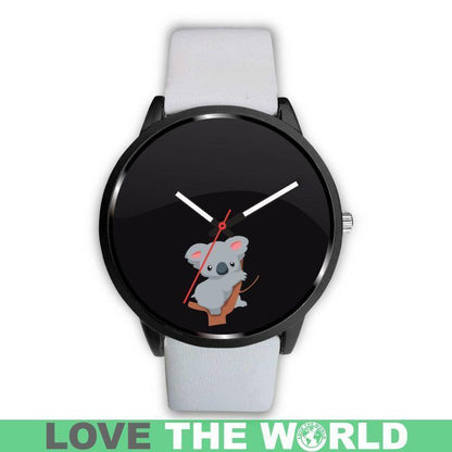 AUSTRALIA KOALA 04 LEATHER/STEEL WATCH H5-LEATHER-STEEL WATCHES-HP Arts-Mens 40mm-White-Vibe Cosy™