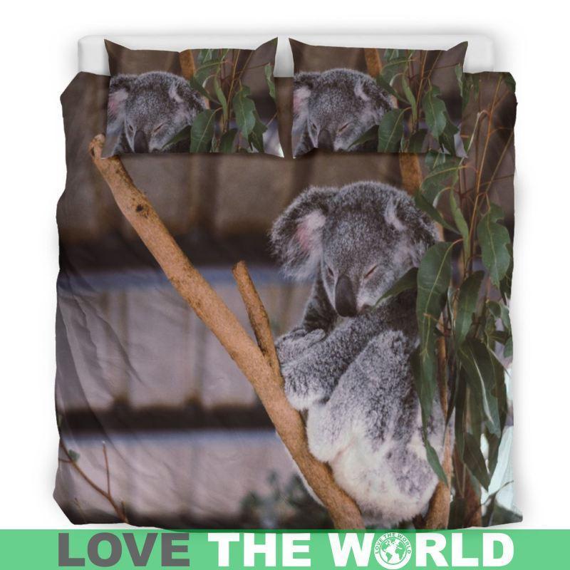 AUSTRALIA KOALA BEDDING SET 01 S12-BEDDING SETS-HP Arts-Bedding Set - Black - AUSTRALIA KOALA BEDDING SET 01 S12-King-Vibe Cosy™