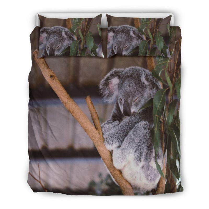 AUSTRALIA KOALA BEDDING SET 01 S12-BEDDING SETS-HP Arts-Bedding Set - Black - AUSTRALIA KOALA BEDDING SET 01 S12-Queen/Full-Vibe Cosy™