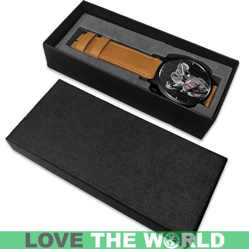 AUSTRALIA KOALA LEATHER/STEEL WATCHES T1-LEATHER-STEEL WATCHES-HP Arts-Mens 40mm-Brown-Vibe Cosy™