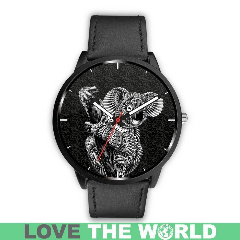 AUSTRALIA KOALA LEATHER/STEEL WATCHES T1-LEATHER-STEEL WATCHES-HP Arts-Mens 40mm-Black-Vibe Cosy™