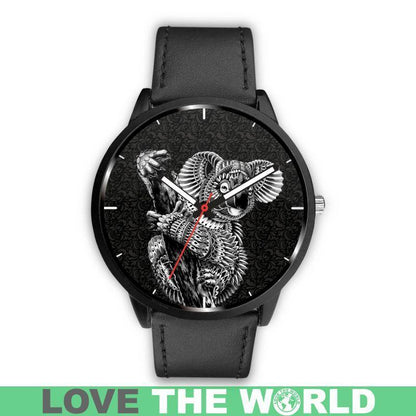 AUSTRALIA KOALA LEATHER/STEEL WATCHES T1-LEATHER-STEEL WATCHES-HP Arts-Mens 40mm-Black-Vibe Cosy™