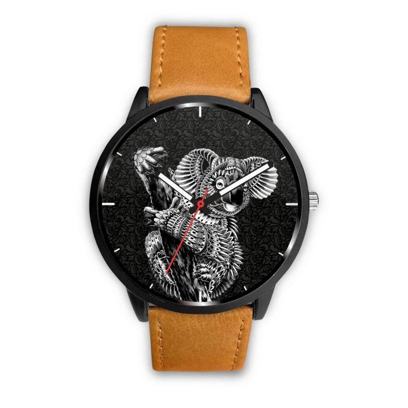 AUSTRALIA KOALA LEATHER/STEEL WATCHES T1-LEATHER-STEEL WATCHES-HP Arts-Mens 40mm-Brown-Vibe Cosy™