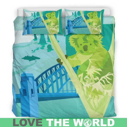 Australia Koala On The Tree Bedding Set K5-BEDDING SETS-HP Arts-Bedding Set - Beige - AUSTRALIA KOALA ON THE TREE BEDDING SET-King-Vibe Cosy™