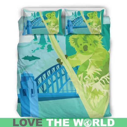 Australia Koala On The Tree Bedding Set K5-BEDDING SETS-HP Arts-Bedding Set - Beige - AUSTRALIA KOALA ON THE TREE BEDDING SET-Queen/Full-Vibe Cosy™
