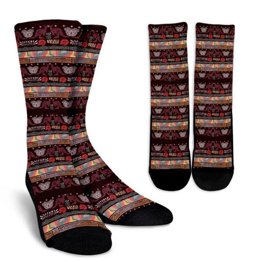AUSTRALIA PATTERN CREW SOCKS HM1-SOCKS-HP Arts-Crew Socks - White - AUSTRALIA PATTERN-Small/Medium-Vibe Cosy™