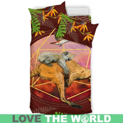 Australian Bedding Set - Animal™ K5-BEDDING SETS-HP Arts-Red - Inner Color Beige-Twin-Red-Vibe Cosy™