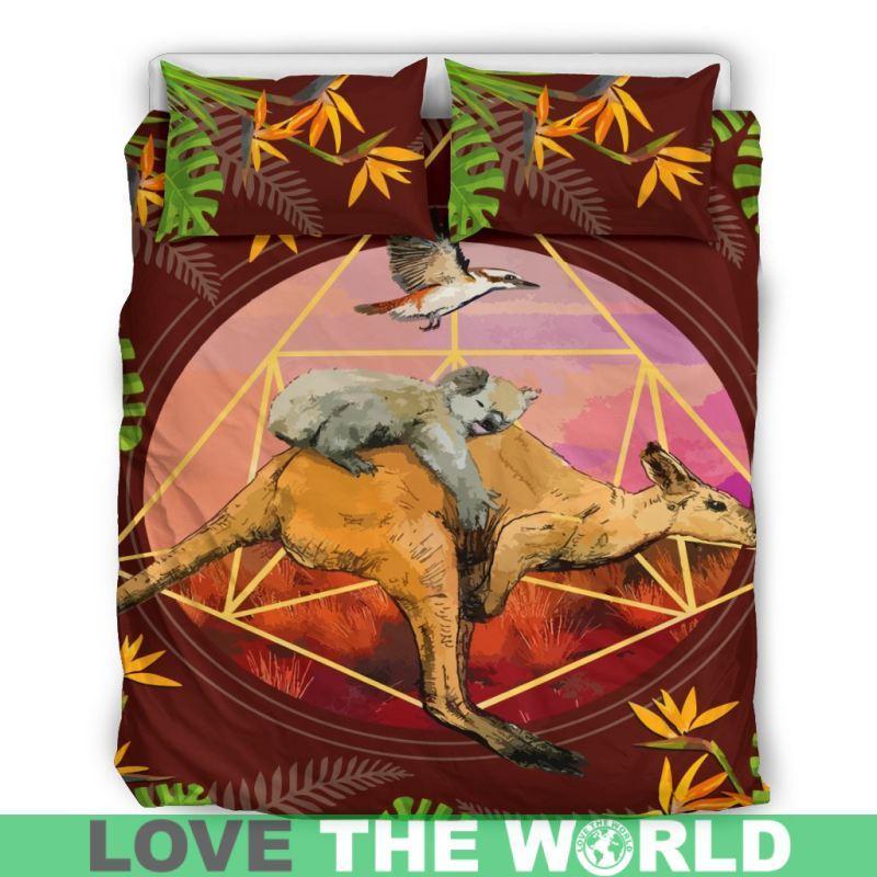 Australian Bedding Set - Animal™ K5-BEDDING SETS-HP Arts-Red - Inner Color Black-Queen/Full-Red-Vibe Cosy™
