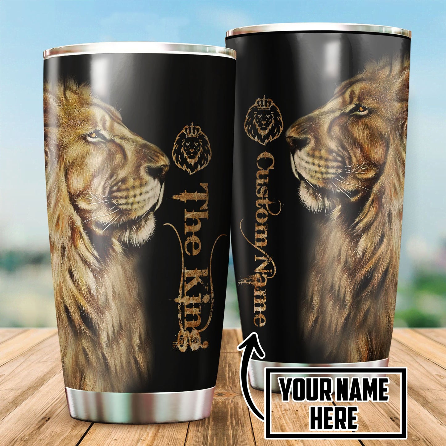 Custom Name King Lion Tumbler