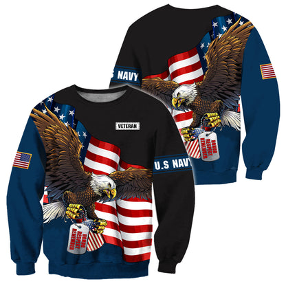 US Navy Veteran 3D All Over Printed Unisex Shirts