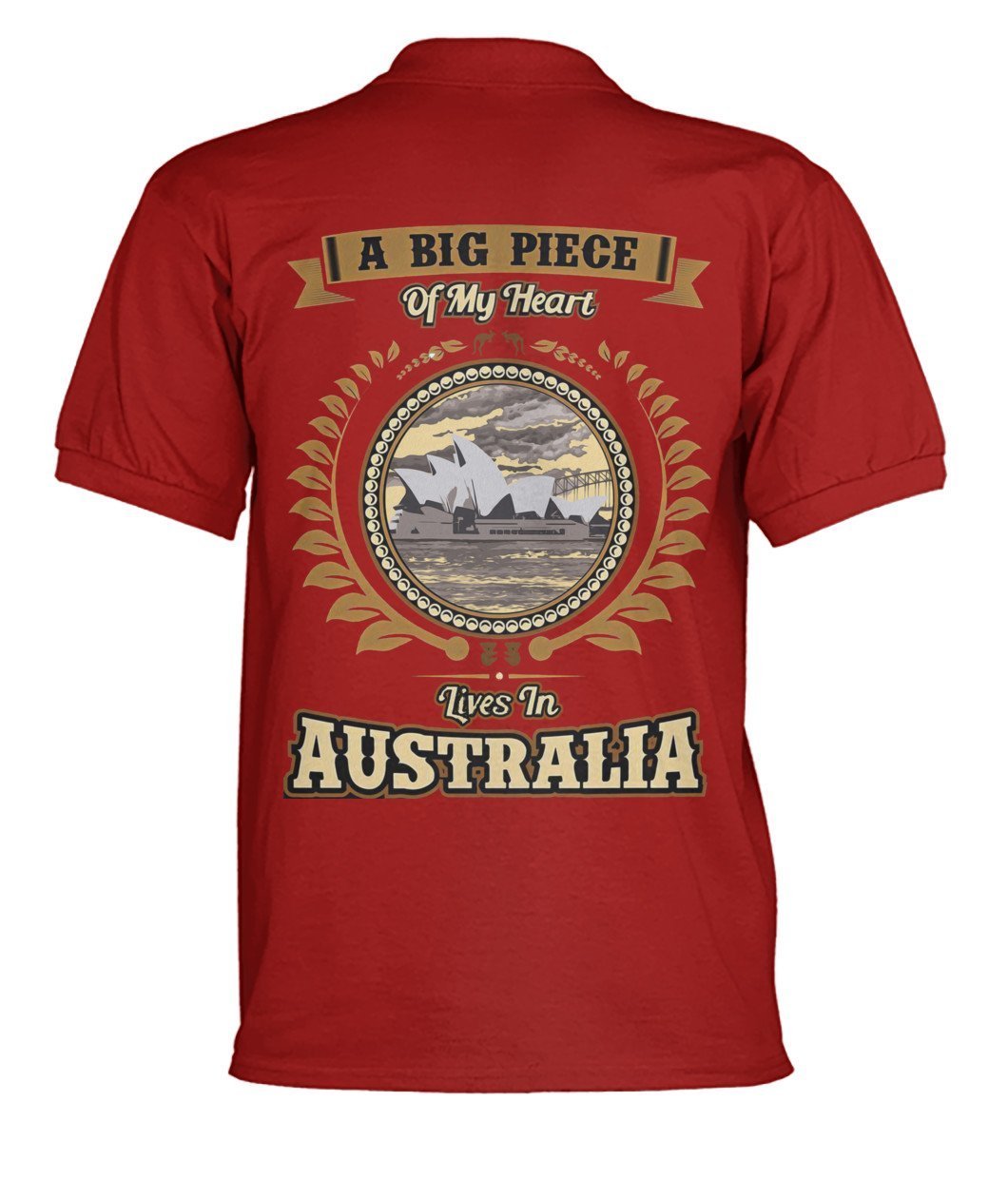 Australia in My Heart Polo T-Shirt - BN04-POLO T-SHIRTS-HP Arts-True Red-S-Men's Polo-Vibe Cosy™