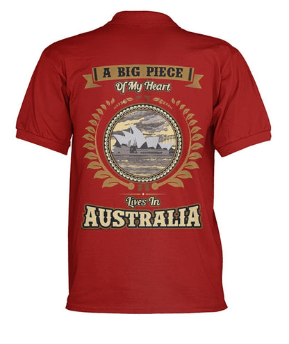 Australia in My Heart Polo T-Shirt - BN04-POLO T-SHIRTS-HP Arts-True Red-S-Men's Polo-Vibe Cosy™
