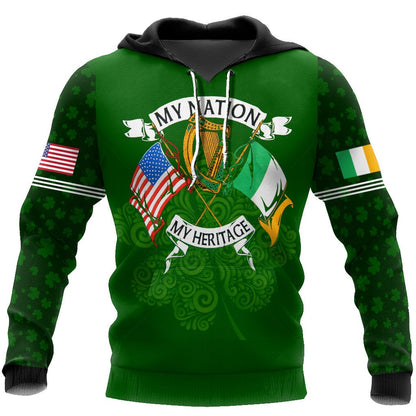 Irish St.Patrick day 3d hoodie shirt for men and women HVT26102001