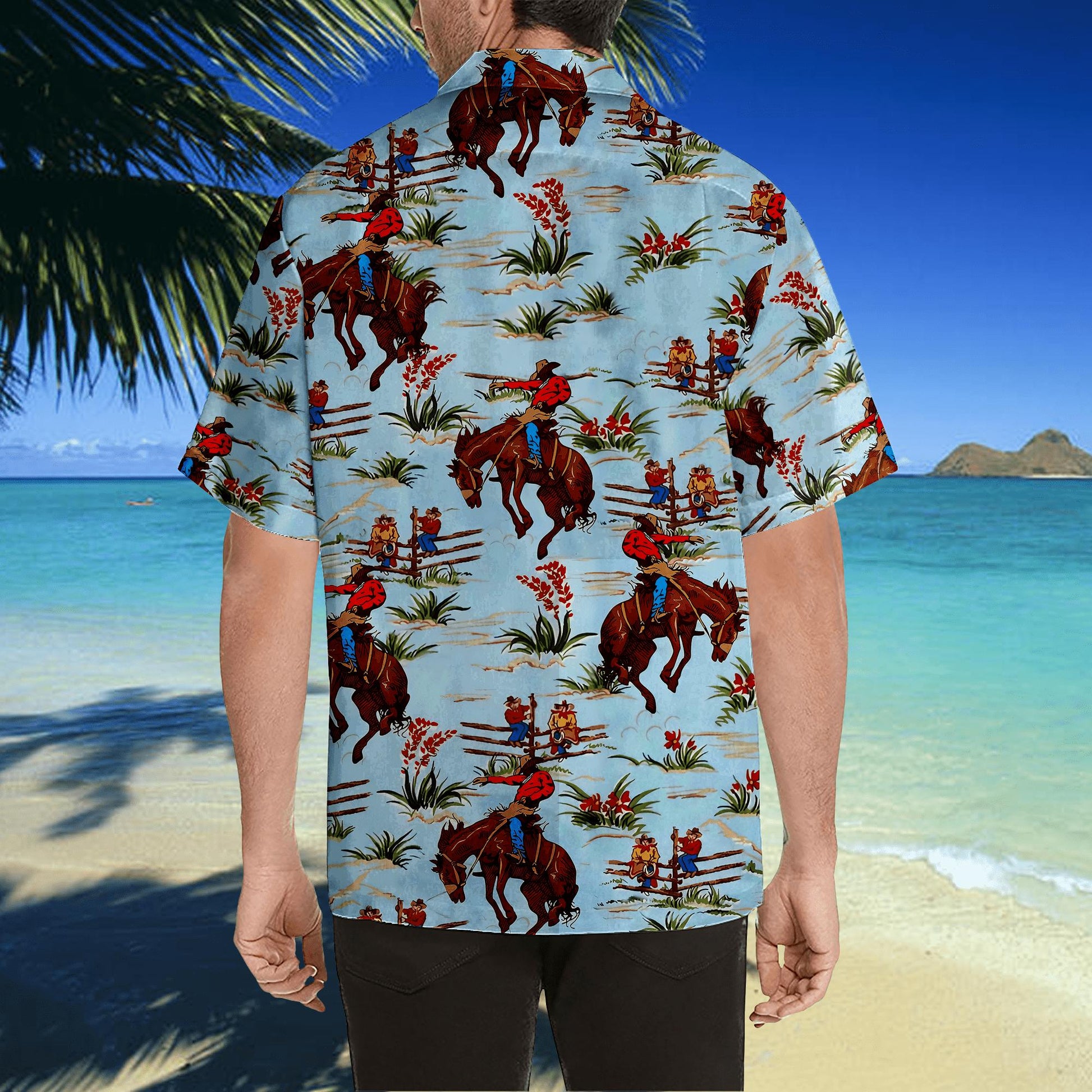 Cowboy Blue Hawaiian Shirt TQH20072801-Apparel-TQH-Hawaiian shirt-S-Vibe Cosy™