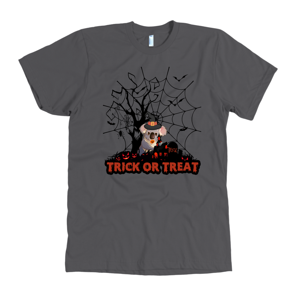 Australian Koala Trick or Treat Halloween T-Shirt 02 H9-T-SHIRTS-HP Arts-American Apparel Mens-Asphalt-S-Vibe Cosy™