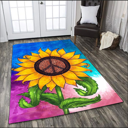Hippie Sunflower Painting Rug DQB07272003-TQH-Rug-TQH-S (3'x5')-Vibe Cosy™