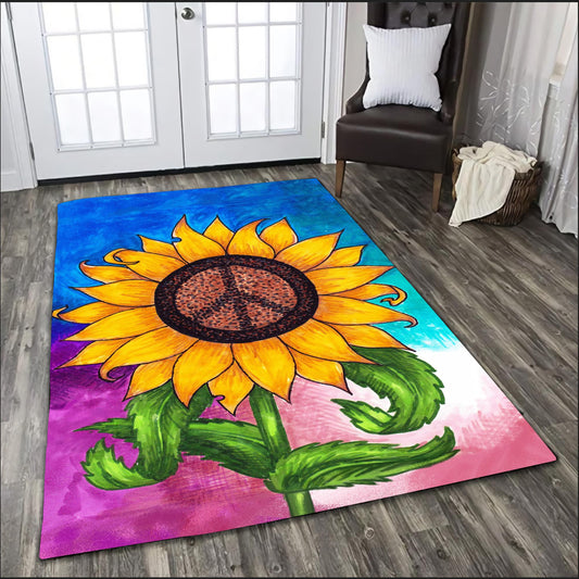 Hippie Sunflower Painting Rug DQB07272003-TQH-Rug-TQH-S (3'x5')-Vibe Cosy™