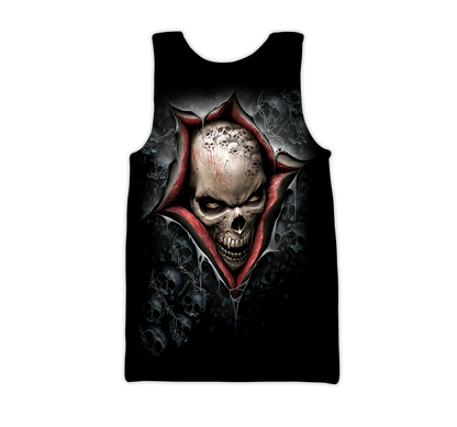 Black Skull 3D All Over Printed Shirts and short for Men and Women