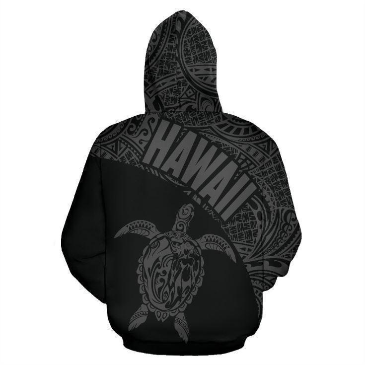 Hawaii Hoodie Turtle Mermaid Polynesian Wave - Gray Hoodie-Apparel-Phaethon-Hoodie-S-Vibe Cosy™